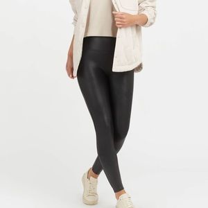 Spanx black faux leather leggings